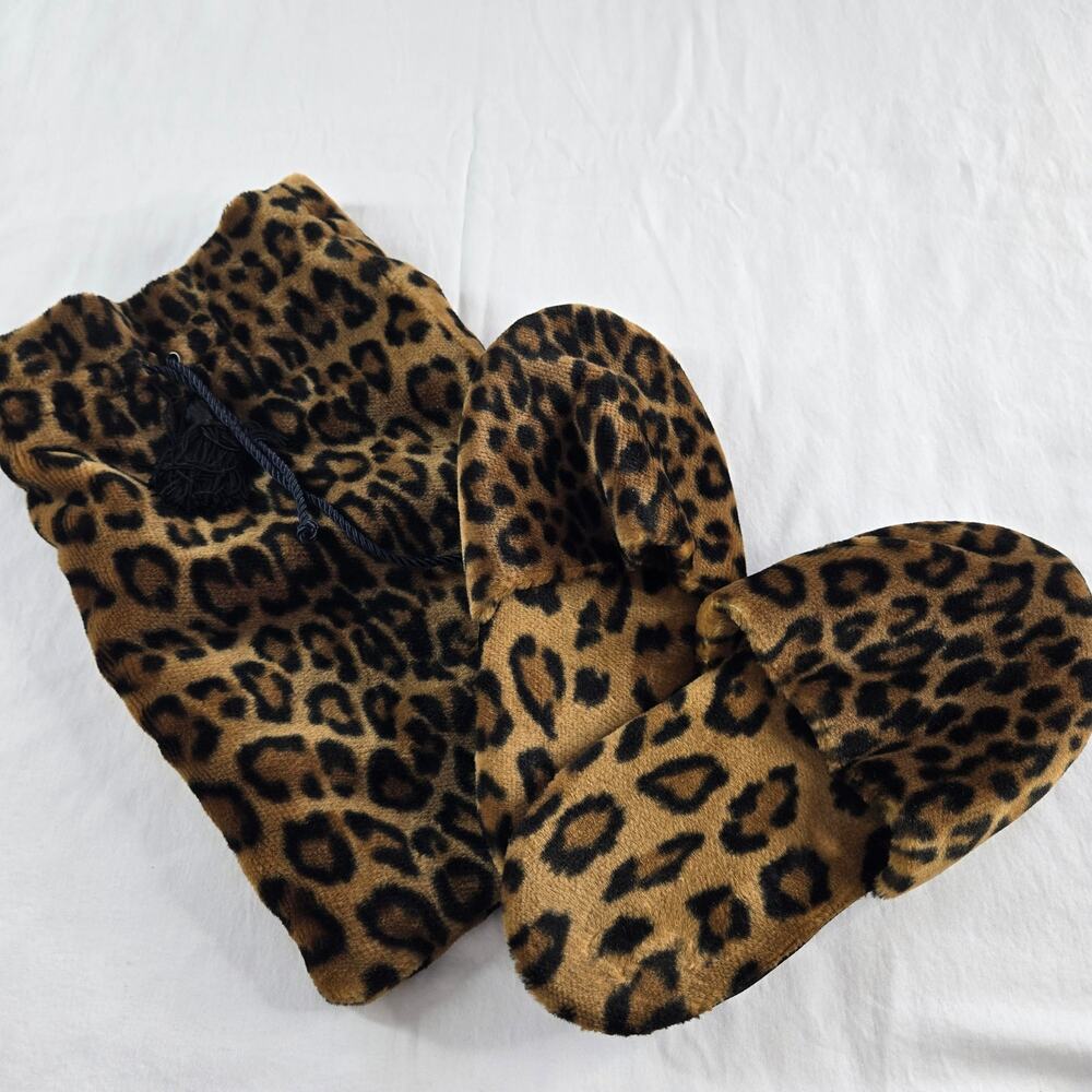 La Maison de la Fausse Fourrure France Womens Slippers + Bag Medium Leopard